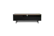 Maestro Furniture Mesh Lowline TV Stand Entertainment Unit Storage Cabinet 150cm - Black/Natural