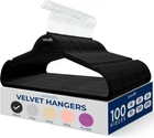 Velvet Hangers 100 Pcs, Non-Slip Heavy Duty Hanger Set, Durable with 360° Swivel