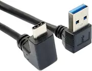 cablecc USB 3.1 USB-C Up Down Angled to 90 Degree Down Angled A Male Data Cable for Tablet Phone