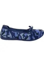 Clarks Cloudsteppers Knit Bow Flats Carly Hope Navy Camo