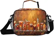 Whiskey Glasses Bar Insulated Lunch Box for Women Men - Ideal for Work, Picnics - Includes Adjustable Shoulder Strap