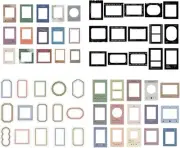 60pcs DIY Decorative Stickers Scrapbook Frame 4 Set Assorted Sticker 1