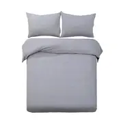 [Unbranded] Giselle Bedding Quilt Cover Set Classic Grey King