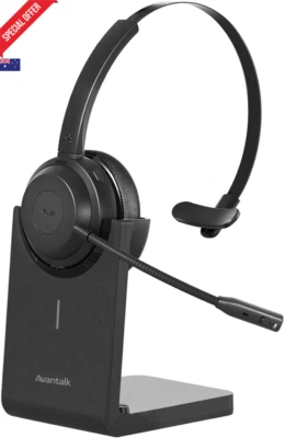 Alto Solo Wireless Headset w/ Mic Noise Cancel, Mute, Stand, PC Bluetoot