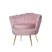 Armchair Lounge Chair Accent Armchairs Retro Single Sofa Velvet Pink