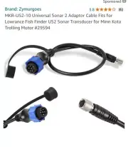 MKR-US2-10 Universal Sonar 2 Adaptor Cable 29594 Fit Lowrance Fishfinder 1852060