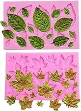SUNKOOL Leaves Fondant Leaf Candy Mold for Sugar Paste, Chocolate, Fondant, Butter, Resin, Polymer Clay, Wax, Soap, Crafting Projects and Cake Decoration Decorating