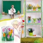 Adhesive Flower Trim Border Peel Stick Floral Paper Decorative Bulletin