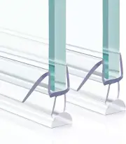 4 PCS Shower Door Seal Strip for 3/8" Glass - Clear Polycarbonate Water Barrier
