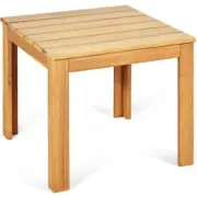 Clihome Patio Coffee Bistro Table 18" x 16" x 18" Wood Square Natural Finish
