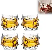 Whiskey Glasses, Storm Japanese Crystal Wine Glass, Clear Whiskey Glass Set, Tsuki Glass Whiskey Glasses, Crystal Wine Glasses (Clear-4 Pack)