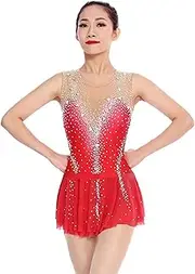 [Zagitova] Ice Figure Skating Dress for Womens with Shiny Rhinestone Girls Patchwork Back Competition Dance Outfits