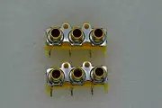 2PCS Panel PCB Mount 3 Way RCA Female Jack Audio Coaxial Connector BLACK