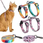 2 Set Cat Harness and Leash Cats Escape Proof Adjustable Cat Harness, Lightweight Soft and Comfortable Kitten Harness for Small Medium Large Cats,Cat Harness,Cat Harness and Leash