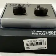 Kenneth Cole Cufflinks Brushed Polished Steel Silver Tone Rectangle Mens New