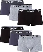 [MioRalini] Economy Pack of 12 or 6 Soft Coloured Retro Boxer Shorts Elastic with Elastane and Cotton Soft Underwear Short Boxer Pants Hipster Sizes S M L XL 2XL 3XL 4XL, 6 STK