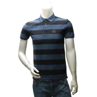 在飛比找Yahoo奇摩購物中心優惠-ARMANI JEANS 經典純棉粗條紋立領短袖POLO衫(