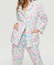"New w Tag" Peter Alexander Daxie Spot Classic Pyjamas Pajama Set - Macaroon