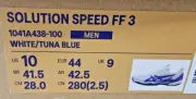 Asics Solution Speed 3 Men's Tennis Shoes 1041A438-100, Size 10, Blue & White