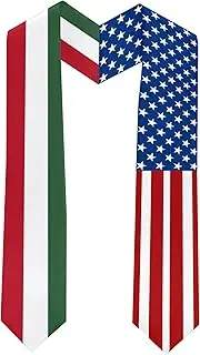 [Ruchikaj] 2025 Hungary Flag and USA Flag Graduation Stole Graduation Sash Class of 2025 Graduation Scarf for International Student (Baccalaureate Gown and Hat Not Included), Hungary and Usa