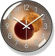 12 inches Wall Clocks Battery Operated, Wall Clocks for Living Room Decor, Kitchen Clock, Bathroom Clock, Decorative Wall Clock, Silent Modern Wall Clock for Home,Classroom, Office (Planet Style)