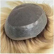 Mens Wig Hair Indian Human Hair Men's Hairpiece 8"×10" Breathable Lace Top with PU Around Base Men's Toupee Mens Toupee(4-613)