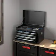 Costway60 cm Tool Chest Case with 6 Drawers and Top Storage-Black