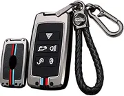 ontto Metal Car Key fob Cover case Fit for Land Rover Defender Discovery Sport fit for New Range Rover Evoque Sport Velar for Jaguar E-Pace Keyring Silicone Key Shell Bag Keychain Accessories Black B