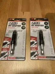 2 Pack 1/4” Hex To Square Bit Adapter