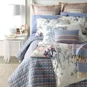 NWT $430 Ralph Lauren Home Veronique Lucie Plaid King Quilted Coverlet Blanket