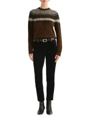 [David Lawrence] Hestia Fair Isle Knit in Hickory Brown Multi