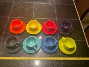 FIESTAWARE- -Tea Cup And Saucer Homer Laughlin Coffee Cups EUC!