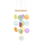 Shell Wind Chime for Outside, Sea Glass Shell Wind Chime [Colorful]