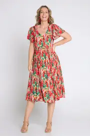 Brighton Dress - Scarlet Meadow
