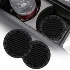 2pcs Black Car Cup Holder Insert Coaster Non-slip Pad Mat Protector Accessories