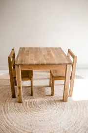 Q Toys Hardwood Table With 2 Standard Chairs