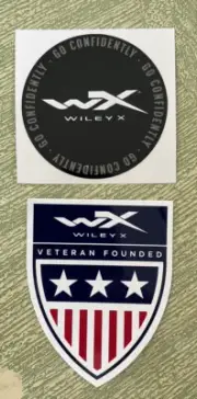 2 Wiley X Veteran Founded Sunglass 3” Stickers