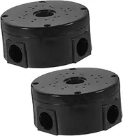 DECORNIJIA 2Pcs Electrical Outlet Box Round Outdoor Junction Box for Lighting Systems Security Cameras Spacious Design for Cable Management for Harsh Weather Conditions
