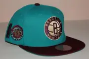 Mitchell & Ness BROOKLYN NETS Adjustable Snapback Hat TEAL DREAMS Cap *V7