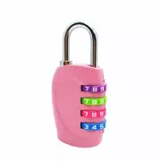 Combination Lock, 4 Digit Outdoor Padlock Locker Lock, Pink with Colorful Wheel