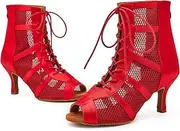[Bulunka] Women's Latin Dance Shoes Female's Ballroom Salsa Dance Shoes 3" Heel