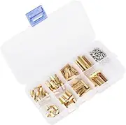 FIXOSHEE 120Pcs Brass Nut Assortment Kit Threaded Spacers Individual Compartments for Easy Installation and Use
