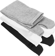[MOBUTOFU] 3 Pairs Mid-calf Tabi Socks Moisture Wicking Socks Grip Socks Women Toe Socks for Women Sandals for Women Feet Slipper Socks Men For Sandals Five Finger Socks Women Dressy Slippers
