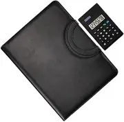 HOODANCOS Practical Business Folder with Zipper Portfolio Binder Leather Material A4 Size Document Organizer