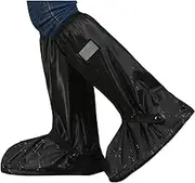 Waterproof Rain Boot Shoe Cover with Reflector, Non-Slip PVC Rainproof Boot Covers with Zipper for Outdoor Sports Hiking Climbing Camping Scooter Travel - 1 Pair