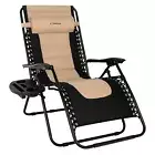 TOMSHOO Outdoor Zero Gravity Chair Folding Lounge Chair With Cotton Padded