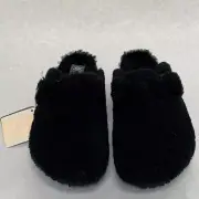 Birkenstock New with Box Boston Big Buckle PAP TeddyBlack Shearling N SelectSize
