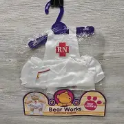 Bear Works Medical Nurse RN Outfit Teddy Bear Stuffed Animal Clothing NOS Vtg