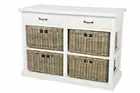 SOLID MAHOGANY DRESSER / CHEST OF DRAWERS / STORAGE WITH 4 WICKER BASKETS