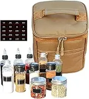 Spices Shakers With Holes And Lids, Seasoning Containers Spices Bottles With Storage Bag, Salt & Pepper Shaker Sets, Portable Condiment Pots For Backpacking, Fishing